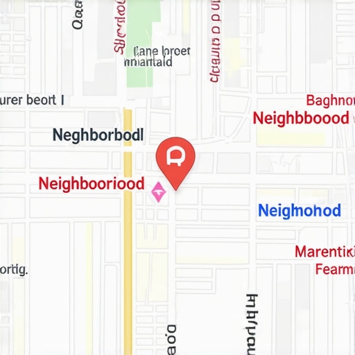 Advanced Local Map SEO Strategies A detailed local map showing targeted neighborhood keywords for SEO