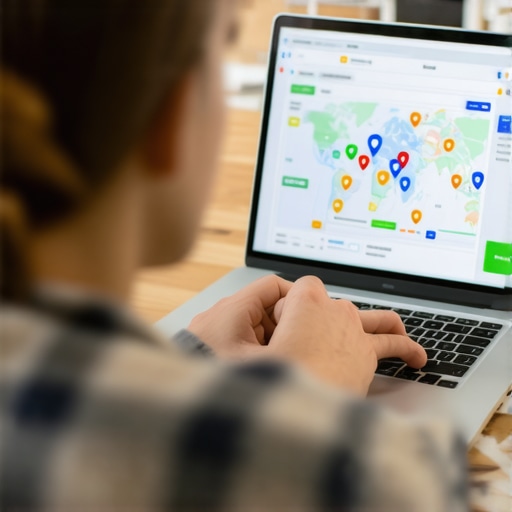 Deep Dive into Local Map SEO Strategies Person working on local map SEO strategies with charts and maps on a laptop screen.