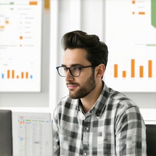 Digital marketer reviewing local SEO analytics on a computer screen
