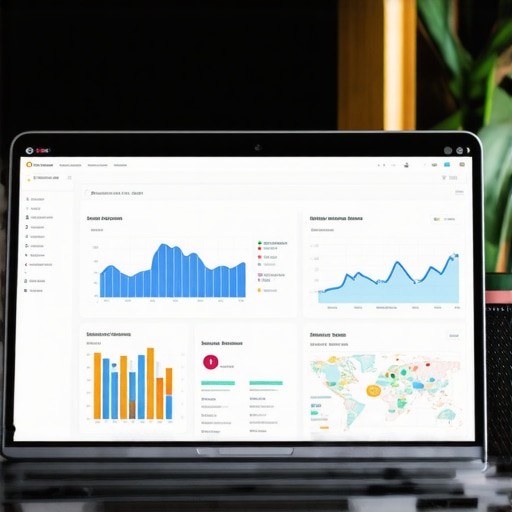 Essential Tools for Maps Optimization Maintenance Laptop displaying local SEO analytics and maps management tools.