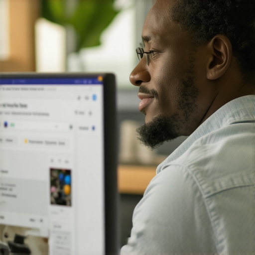 Optimizing GMB Profile in 2025 Business owner working on Google My Business profile optimization