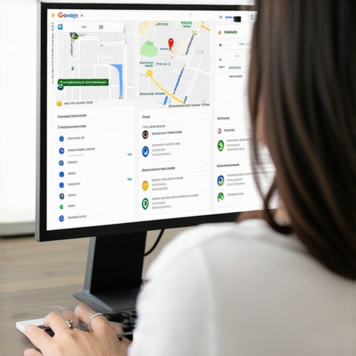 Person working on Google My Business profile optimization on computer