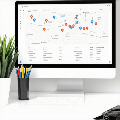 Computer screen showing local map SEO analytics for a small business