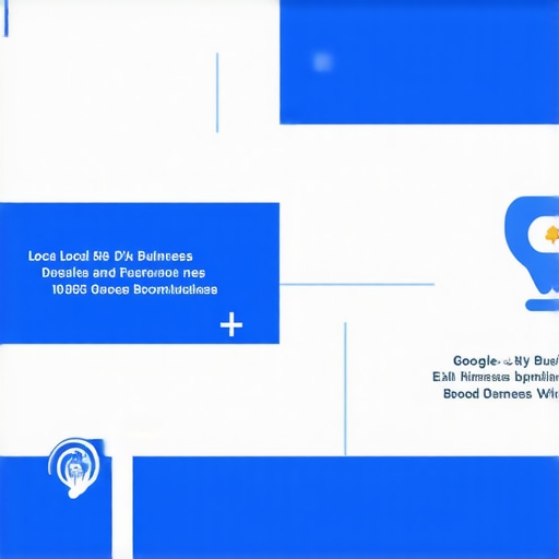 Infographic depicting steps for optimizing Google My Business profile for better local search rankings.