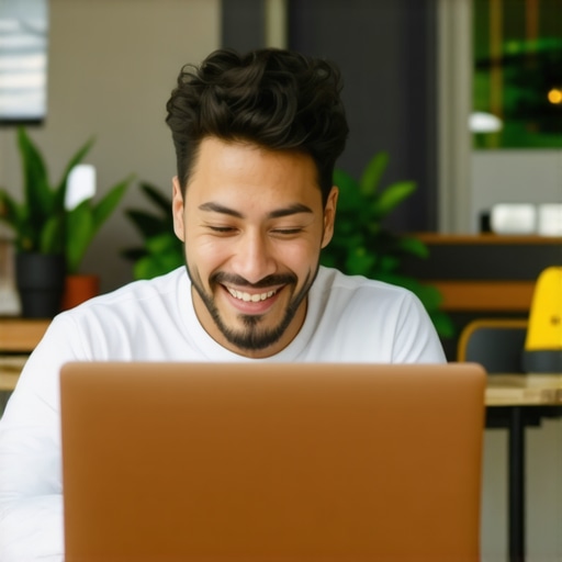 Optimizing Your Google Business Profile Business owner editing Google My Business profile on laptop in storefront