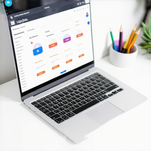 Workspace with laptops and SEO analytics dashboards for local map SEO management.