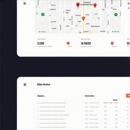 Dashboard with Local SEO Metrics Digital dashboard showing local map SEO performance analytics