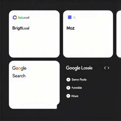 Digital Dashboard for Local SEO Tools Screenshot of a computer screen with local map SEO analytics and tools