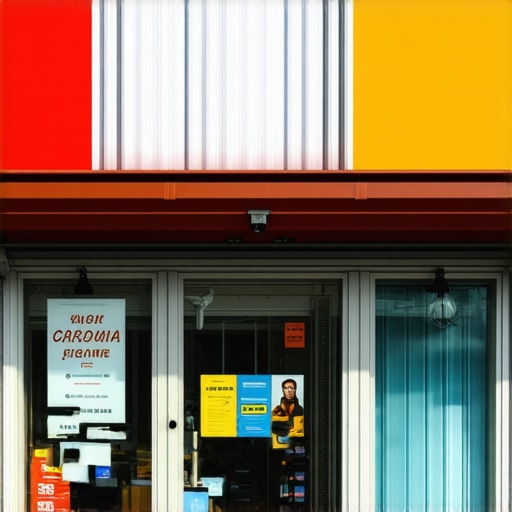 Authentic storefront displaying business signage with vibrant branding.
