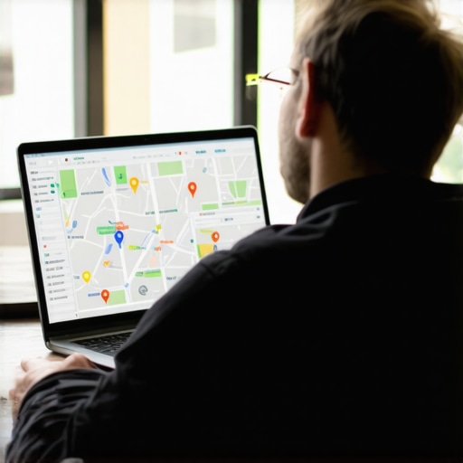 Person managing local SEO profiles on a computer