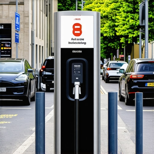 Electric vehicle charging station with branding in an urban area for local visibility