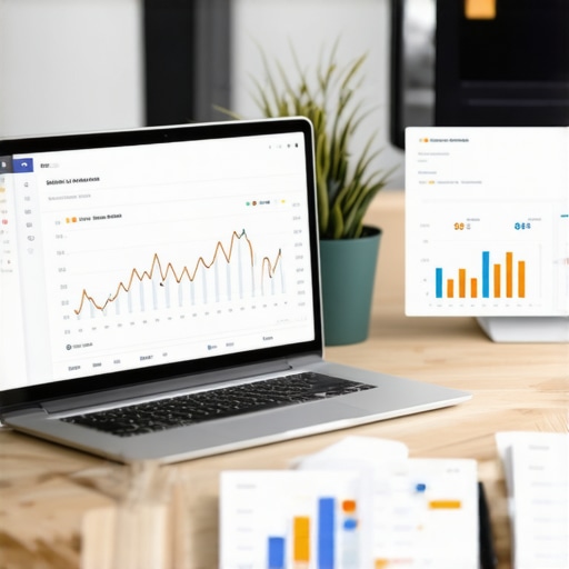 Business owner analyzing local SEO metrics on a digital device.