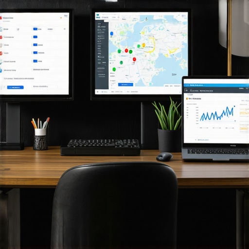 Person analyzing local map SEO analytics on computer