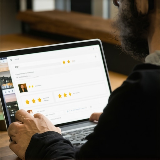 Business owner actively managing and updating local SEO profile on laptop to improve local visibility.