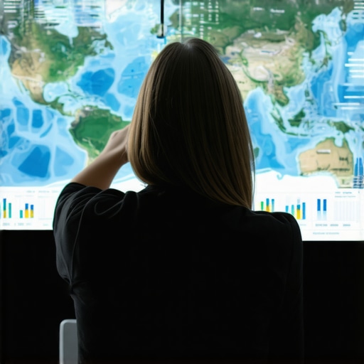 Person reviewing local SEO analytics on a digital map interface