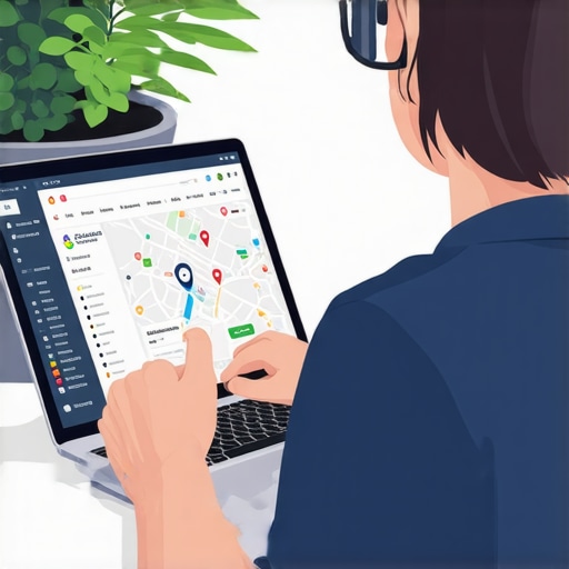 Business owner editing Google Maps profile on laptop